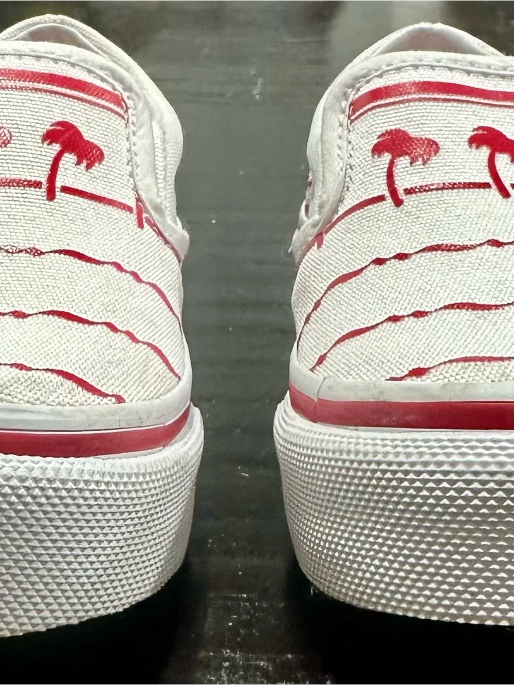 In-N-Out Burger Slip-On Shoes Kids Size 13 White Red Palm Tree Canvas Sneakers